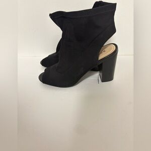 BAMBOO Black Heeled Boots for Women
